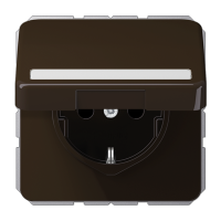 Штепсельная розетка SCHUKO 16A 250V~ с полем для надписи и защитой от влажности; коричневая, CD1520BFNAKLBR