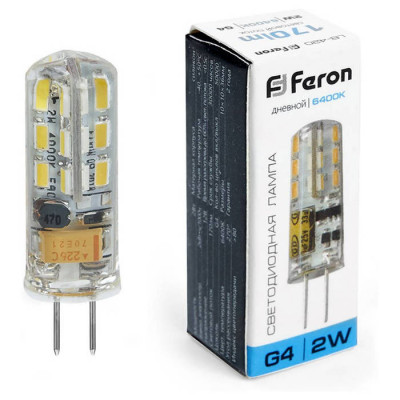 Лампа светодиодная, (2W) 12V G4 6400K JC, LB-420, Feron 25859