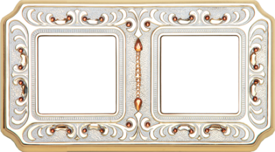 FD01352OPCL Fede Siena Crystal De Luxe Palace Рамка 2-ная, Gold White Patina