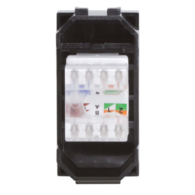 ДКС Компьютерная розетка RJ45 кат.5e, Brava, черная, 1мод, 77654N