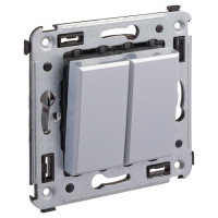 4404114 - ДКС Переключатель двухклавишный в стену, "Avanti", "Закаленная сталь" 4404114 - ДКС Переключатель двухклавишный в стену, "Avanti", "Закаленная сталь"