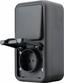 Donel WP55 двойной блок накл. роз.с защ.крышк.,+переключатель 1-кл. ,антрацит, IP55, серия (тип) DIP55 , DIP20628 Donel WP55 двойной блок накл. роз.с защ.крышк.,+переключатель 1-кл. ,антрацит, IP55, серия (тип) DIP55 , DIP20628