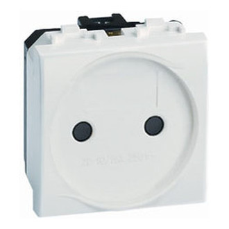 ДКС Электрическая розетка, без заземления, со шторками, черная, 2 мод., 77483N