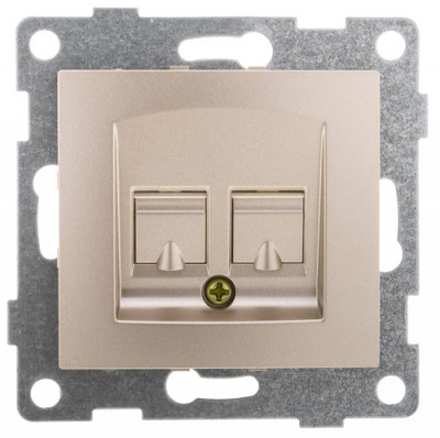 GUSI Bravo МЕХАНИЗМ розетки компьютерной RJ45, одинарной, скрытая установка. Цвет : шампань., С10К1-027