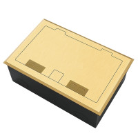 Люк напольный на 4 модуля, металлический, h=65мм, с рамкой, крышка без углубления, TIMIUX, золото, EU4H65R GD