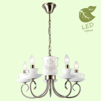 LUSSOLE SALTON Люстра подвесная, цвет основания - бронзовый, 5x7W E14, GRLSP-8188