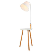 LUSSOLE WRANGELL Торшер, цвет основания - белый, плафон - ткань (цвет - белый), 1x40W E27, LSP-0522