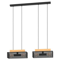 390164 Люстра CIDRAZ, 4X40W (E27), сталь, дерево, черный, коричневый