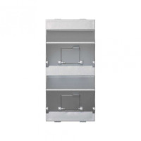 Simon Connect Алюминий Плата наклонная со шторками на 2 модуля MD (RJ45, оптоволокно), Cima-модуль 52x108мм, S80B-8