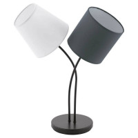 95194 Настольная лампа ALMEIDA, 2х40W (E14), L380, H475, сталь, черный/текстиль, белый, антрацит