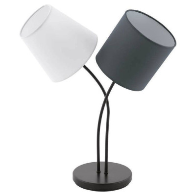 95194 Настольная лампа ALMEIDA, 2х40W (E14), L380, H475, сталь, черный/текстиль, белый, антрацит