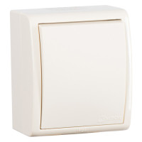 Simon Simon15 IP54  Выключатель 1-клав. 10А 250В~, винт. зажим, сл. кость, 1594101-031