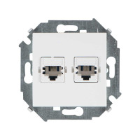 Simon Simon15 Розетка телефонн. 2хRJ11, винт. зажим, белая, 1591589-030