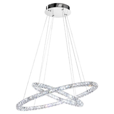 93946 Светодиод. подвес TONERIA, 128х0,5(LED), ?900, B670, H1500, сталь, хром/хрусталь