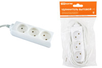 Удлинитель бытовой  У3  3 гнезда, 5метров, без заземления, ПВС 2х0,75мм2  10А/250В TDM Electric, SQ1303-0202