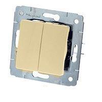 773758 - Выключатель - Cariva - двухклавишный - автоматические клеммы - 10 А - 250 В~ - слоновая кость, Legrand