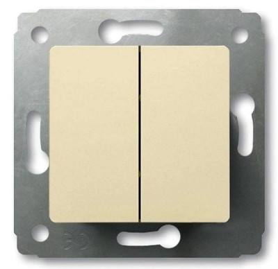 773758 - Выключатель - Cariva - двухклавишный - автоматические клеммы - 10 А - 250 В~ - слоновая кость, Legrand