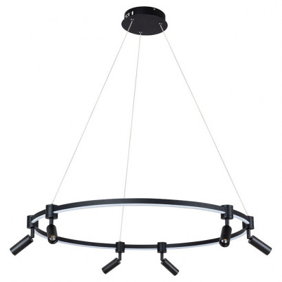 Arte Lamp RING, Светильник подвесной, цвет арматуры - черный, цвет плафона/декора - белый, 1x75W LED, A2186SP-1BK