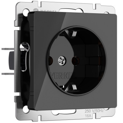 Werkel W1171048/ Розетка с заземлением (черный акрил), a064041