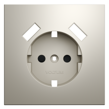 Накладка для розетки с заземлением и защитными шторками, с USB A+A, S70 (кашемир), VLS000903