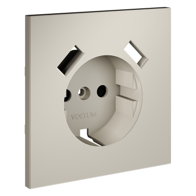 Накладка для розетки с заземлением и защитными шторками, с USB A+A, S70 (кашемир), VLS000903