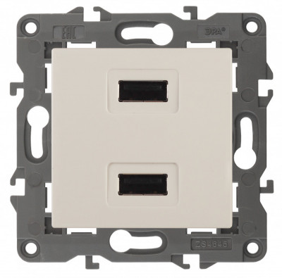 ЭРА 14-4110-02 Elegance Сл.кость Розетка USB 2-ая