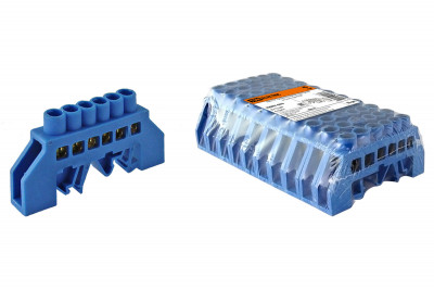 Шина "N" нулевая в изоляторе на DIN-рейку 8x12мм 6 групп TDM Electric, SQ0801-0076