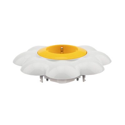 Розетка одноместная HAPPY Ромашка с/у, с/з, со шторками, желтая/белая KRANZ, KR-78-0622