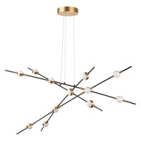 Lightstar 745247 (MD9125-12A) Люстра BERGAMO LED 5Wх12 4800LM ЧЕРНЫЙ МАТОВЫЙ/ЗОЛОТО 4000K (в комплекте)