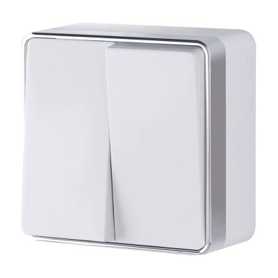 Werkel W5020001/ Выключатель двухклавишный Gallant (белый), a051592