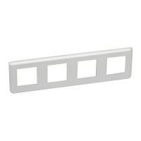 Legrand Рамка пластиковая горизонтальная Mosaic 4Х2 модуля Алюминий, 079308