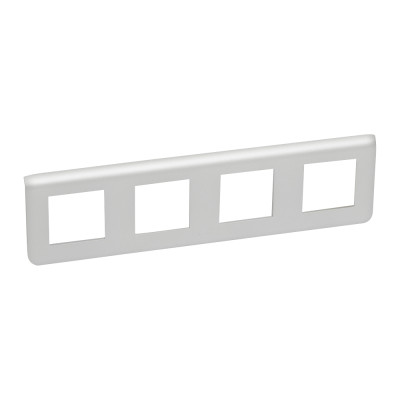 Legrand Рамка пластиковая горизонтальная Mosaic 4Х2 модуля Алюминий, 079308