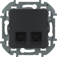 Legrand Розетка компьютерная двойная RJ45 категория 6 UTP - Legrand Inspiria - антрацит, 673843