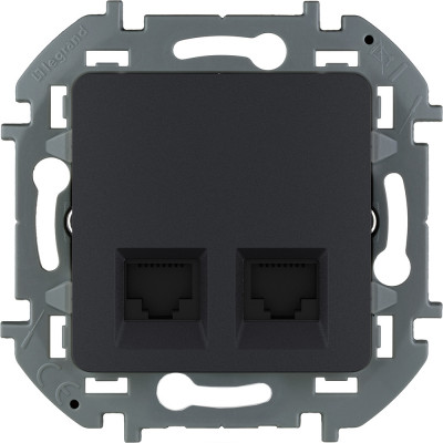 Legrand Розетка компьютерная двойная RJ45 категория 6 UTP - Legrand Inspiria - антрацит, 673843
