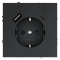 Розетка встраиваемая VOLTUM S70 с заземлением и защитными шторками, 16А, с USB, A+С, (графит), VLS040507