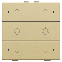Niko Home Control Золото Кнопка  управления двухканального диммера, LED подсветка, 221-52046