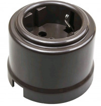 Bironi Розетка с З.К., пластик, цвет коричневый, B1-101-22