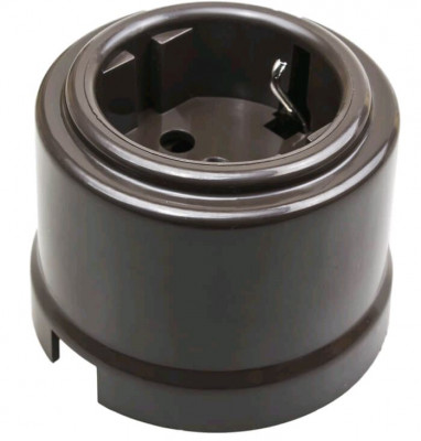 Bironi Розетка с З.К., пластик, цвет коричневый, B1-101-22