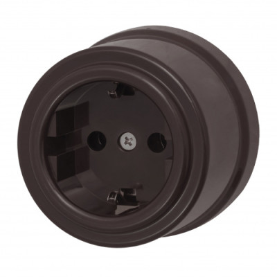 BIRONI Лизетта Пластик Коричневый Розетка с/з, B1-101-22