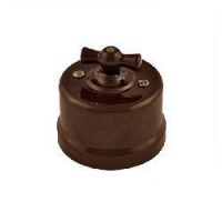 Bironi Выключатель 2кл. керамика, цвет коричневый, B1-202-02