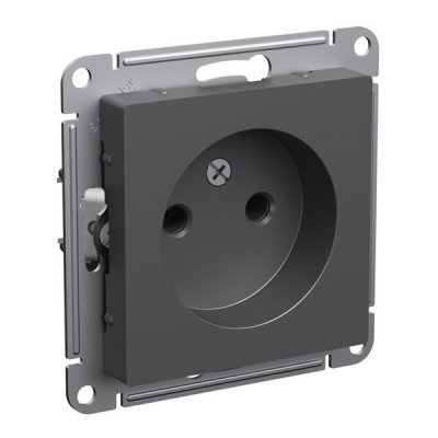 ATN001441 - ATLASDESIGN РОЗЕТКА без заземления без шторок, 16А, механизм, БАЗАЛЬТ, Systeme Electric