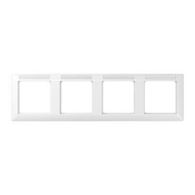 Рамка 4-кратная горизонтальная с полем для надписи белая, AS5840BFINAWW