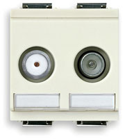 Vimar Розетка TV-RD-SAT концевая с 2 выходами белая, 17067.01.B