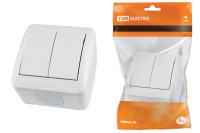 Выключатель 2-кл. открытой установки IP44 10А белый "Селигер" TDM Electric, SQ1818-0002 Выключатель 2-кл. открытой установки IP44 10А белый "Селигер" TDM Electric, SQ1818-0002