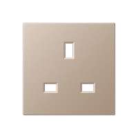 Розетка БС 2п+Е со шторками шампань, A3521CH