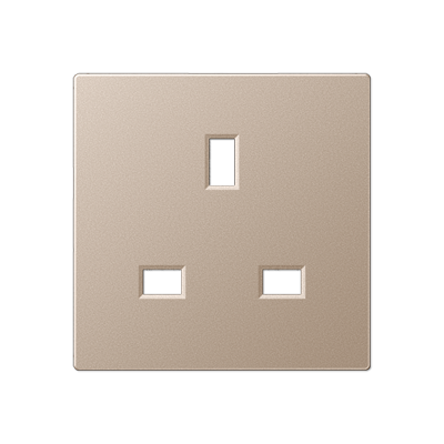 Розетка БС 2п+Е со шторками шампань, A3521CH