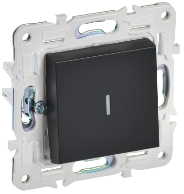 SKANDY Выключ. 1-кл. прох. с инд. 10А SK-V08Bl черн. IEK, SK-V12-1-10-K02