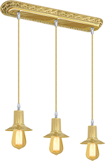 FD1076SOB Fede MILANO Светильник потолочный подвесной c тремя лампами без ретро-ламп MILANO, Bright Gold