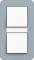 Gira Блок: Выключатель 1-клавишный + Выключатель 1-клавишный, глянцевый белый - Серо-голубой, серия E3
