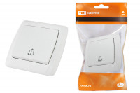 Кнопка звонковая 6А белая "Онега" TDM Electric, SQ1805-0007 Кнопка звонковая 6А белая "Онега" TDM Electric, SQ1805-0007